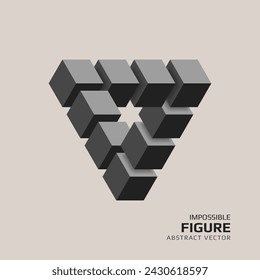 Impossible figure. 3D abstract optical illusion. Vector illustration.