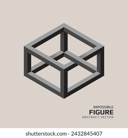 Impossible figure. 3D abstract optical illusion. Vector illustration.