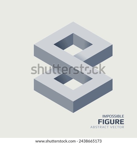 Impossible figure. 3D abstract optical illusion. Vector illustration.