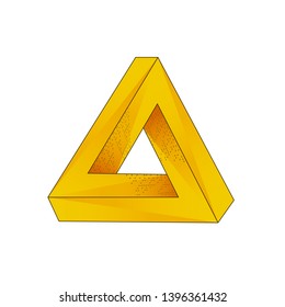Impossible figure. Vector illustration, logotype with triangle.