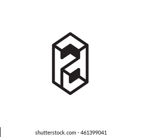Impossible figures linear vector logo in a modern style, 