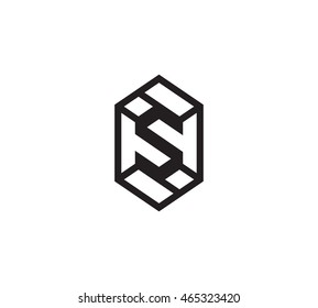 Impossible figures linear vector logo in a modern style,