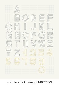 Impossible font set, including numerals. Raster dots pattern is applied.