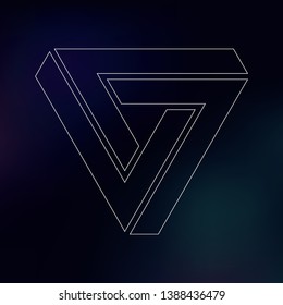 Impossible Futuristic White Line Triangle 