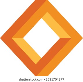 Impossible geometric figure. Math paradox color logo
