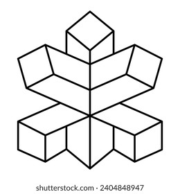 Forma de línea geométrica imposible. Signo de forma geométrica. Ilustración del vector
