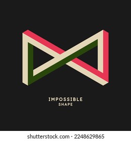 Impossible geometric shape. Isolated 3d shape. A graphic element for your design.