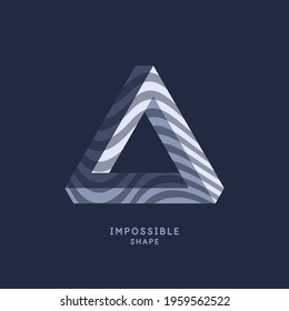 Impossible geometric shape. The Penrose triangle. Isolated 3d shape. A graphic element for your design. An optical illusion.
