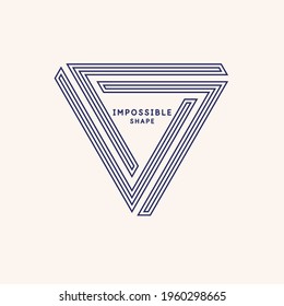 Impossible geometric shape. The Penrose triangle. Isolated 3d shape. A graphic element for your design. An optical illusion.