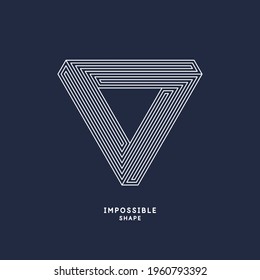 Impossible geometric shape. The Penrose triangle. Isolated 3d shape. A graphic element for your design. An optical illusion.