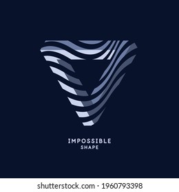 Impossible geometric shape. The Penrose triangle. Isolated 3d shape. A graphic element for your design. An optical illusion.