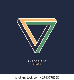 Impossible geometric shape. The Penrose triangle. Isolated 3d shape. A graphic element for your design. An optical illusion.