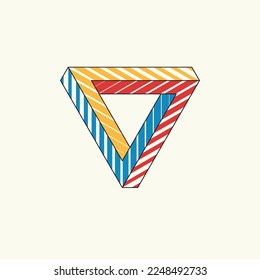 Impossible geometric shape. The Penrose triangle. Isolated 3d shape. A graphic element for your design.