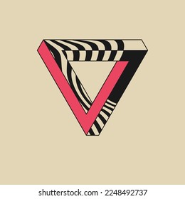 Impossible geometric shape. The Penrose triangle. Isolated 3d shape. A graphic element for your design.