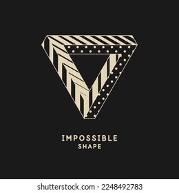 Impossible geometric shape. The Penrose triangle. Isolated 3d shape. A graphic element for your design.