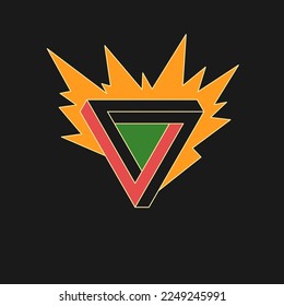 Impossible geometric shape. The Penrose triangle. Isolated 3d shape. A graphic element for your design.