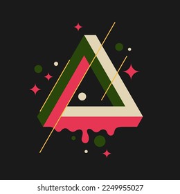 Impossible geometric shape. The Penrose triangle. Isolated 3d shape. A graphic element for your design.