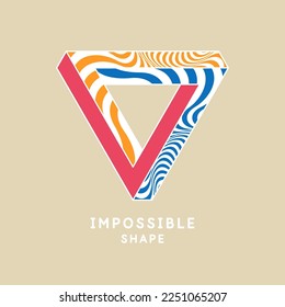 Impossible geometric shape. The Penrose triangle. Isolated 3d shape. A graphic element for your design.