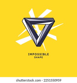 Impossible geometric shape. The Penrose triangle. Isolated 3d shape. A graphic element for your design.