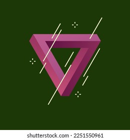 Impossible geometric shape. The Penrose triangle. Isolated 3d shape. A graphic element for your design.