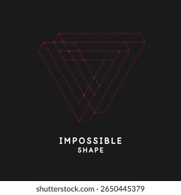 Unmögliche geometrische Form. Das Dreieck Penrose. Isolierte 3D-Form. Ein grafisches Element für Ihr Design. Eine optische Täuschung.