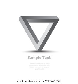 Impossible geometrical shape with shadow vector illustration