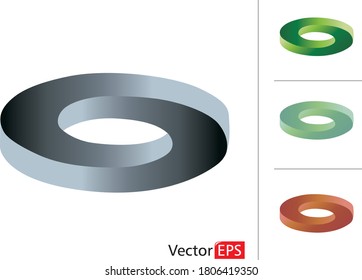 Impossible geometry object isolated on white background. Vector abstract.