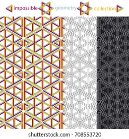IMPOSSIBLE GEOMETRY. PATTERN SET.
Transparent background.