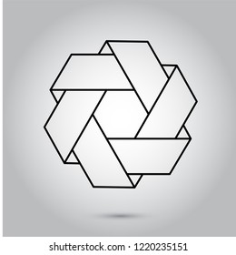 Impossible geometry symbols vector on grey background.Sacred geometry symbols and signes vector illustration. Hipster tattoo. Flower of life symbol. Illustration EPS10