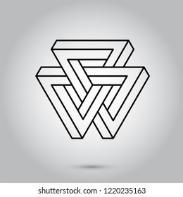 Impossible geometry symbols vector on grey background.Sacred geometry symbols and signes vector illustration. Hipster tattoo. Flower of life symbol. Illustration EPS10