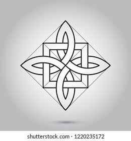 Símbolos de geometría imposible Vector sobre fondo gris. Símbolos de geometría sagrada y Ilustración vectorial de signos. Tatuaje Hipster. Flor de la vida símbolo. Ilustración EPS10