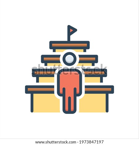 Impossible goal. Colorful vector illustration icon