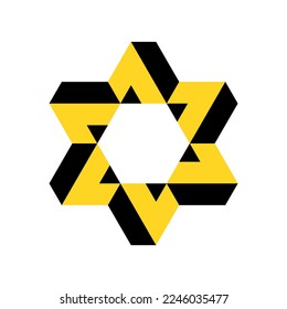 Impossible illusion Jewish star of David vector illustration