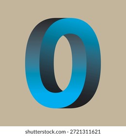 Impossible Letter O 3D Gradient Design