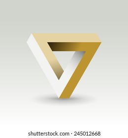 Impossible looped triangle  vector logo template. Luxury symbol