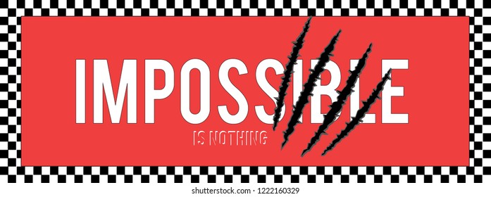 Impossible is Nothing.Paper Cut,t shirt graphic design, vector artistic illustration graphic style, vector, poster, slogan.
