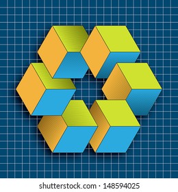 An impossible object. EPS 8, CMYK