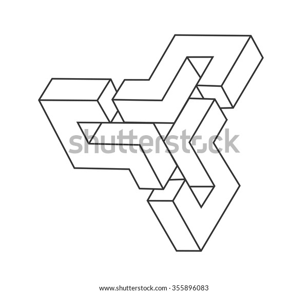 Impossible Object Line Geometric Shape Stock Vector (Royalty Free ...