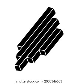 Impossible object. Optical illusion figure. 3d illustration. Geometric shape.