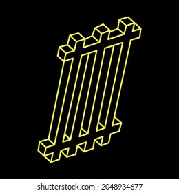Impossible object. Optical illusion shape. 3d illustration. Geometric figures. Optical art.