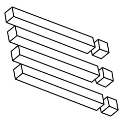 Impossible objects. Optical illusion shape. 3d illustration.