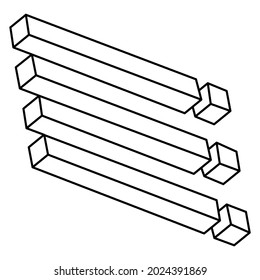 Impossible objects. Optical illusion shape. 3d illustration.