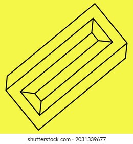 Impossible objects. Optical illusion shapes. 3d illustration vector. Unreal geometric figures. Optical art objects.