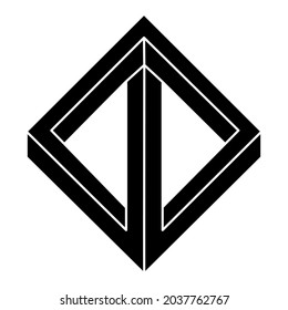 Impossible optical illusion shape. Optical art object. Geometric figure.