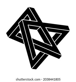 Impossible optical illusion shape. Optical art object. Geometric figure.