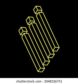 Impossible optical illusion shape. Optical art object. Impossible figure. Geometry.