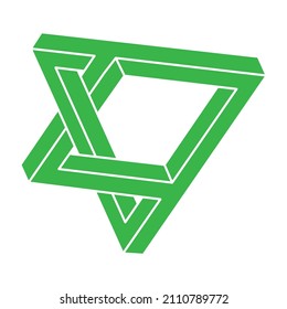 Unmögliche optische Täuschung. Optisches Kunstobjekt. Unmögliche Figur. Unreal geometrisches Logo.