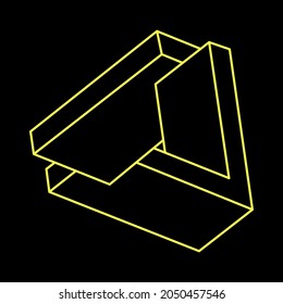 Formas de ilusión óptica imposibles. Objetos de arte óptico. Cifras imposibles. Arte de línea.
