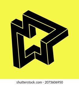 Impossible optical illusion shapes. Optical art object. Impossible figures. Geometry.
