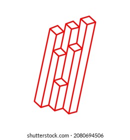 Impossible optical illusion shapes. Optical art objects. Impossible figure. Geometry. Logo.